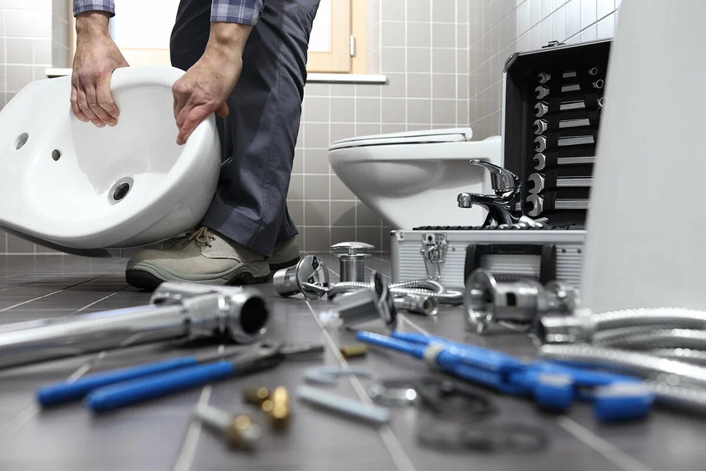 Plumbing tools prepared for a bathroom repair in Carlisle